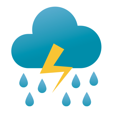 Tormenta con lluvia ligera